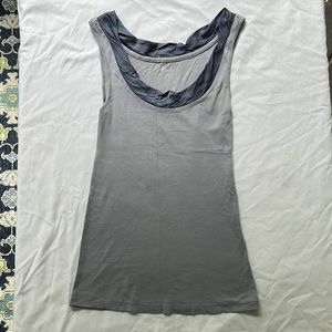 Ann Taylor Loft periwinkle tank with satiny trim size M